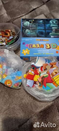 Игрушки развивайки(дерево) +пазлы
