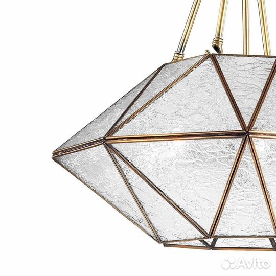 Люстра подвесная металл и стекло в спальню модерн