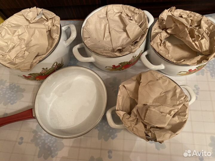 Набор кастрюль и сковорода СССР (новые)