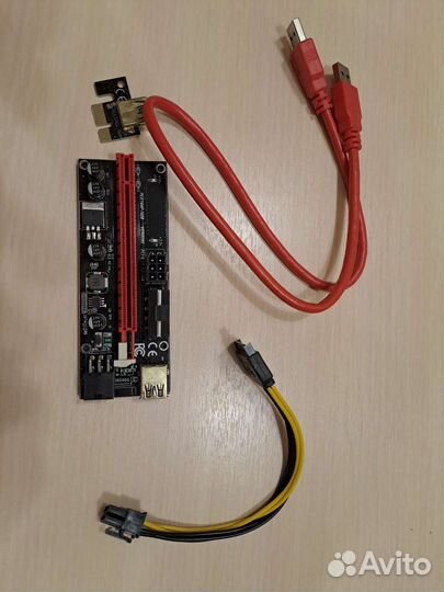 Райзер для видеокарты 009s molex 6 PIN SATA PCI-E