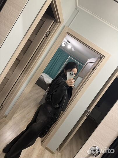 Куртка кожаная женская S