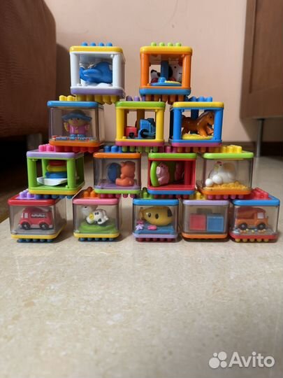 Сенсорные кубики Fisher price, 14 шт, оригинал