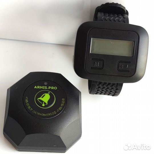 Кнопка вызова персонала официанта Бургер и часы