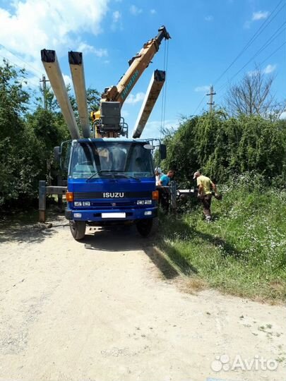 Услуги ямобура, монтаж и демонтаж опор лэп