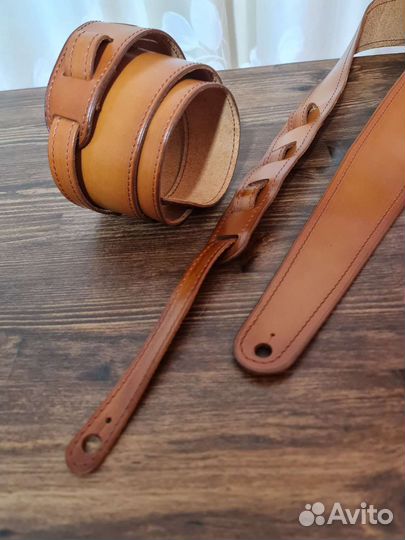 Гитарный ремень кожанный