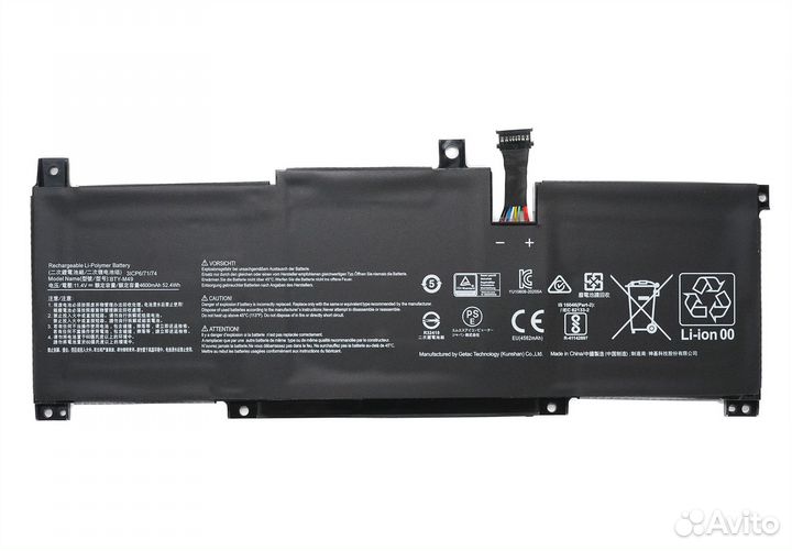 Аккумулятор BTY-M49 к MSI Prestige 14, Prestige 14, Summit E14 Series, p/n: 3ICP6/71/74, 11.4V (4600