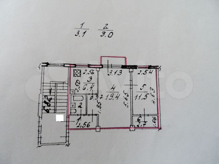 2-к. квартира, 46,6 м², 2/5 эт.