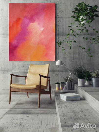 Интерьерная картина. Красно-оранжевая