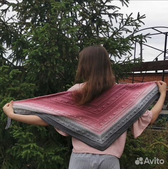 Вязаный платок, шаль, косынка, бактус