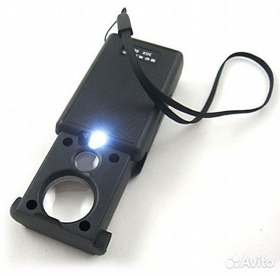 Лупа ювелирная 30х-21мм/60x-12мм двойная с подсвет