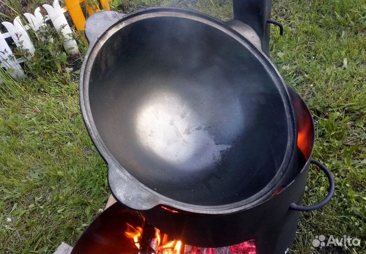 Казан чугунный узбекский с крышкой для плова