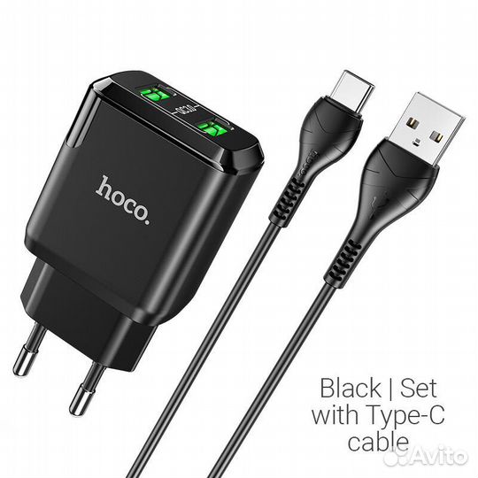 Зарядное устройство hoco N6 Charmer 2*USB + Кабель
