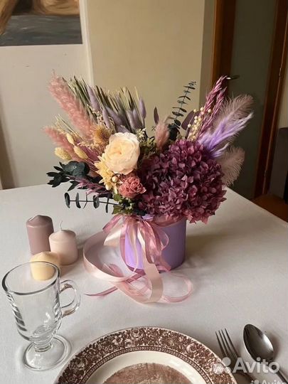 Букет из сухоцветов, стабилизированные цветы