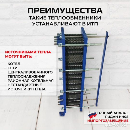 Теплообменник SN08-60 для отопления 2050м2 204кВт