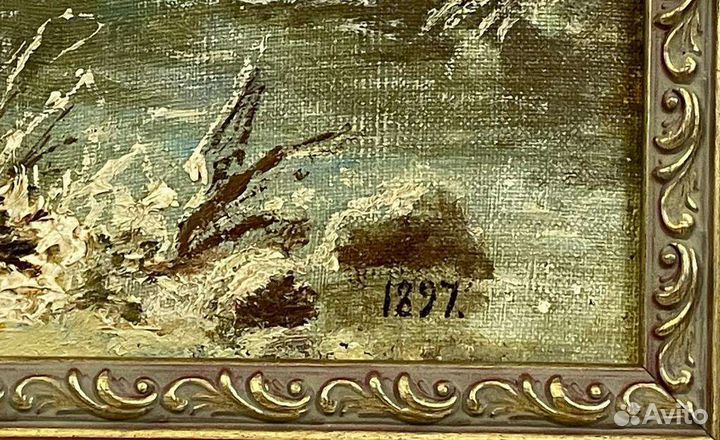Картина старинная, 1897 год, подпись