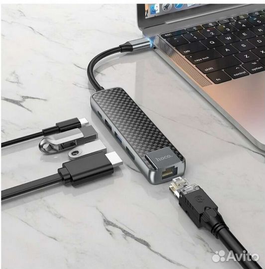 Hub адаптер Hoco 5 в 1 USB-C