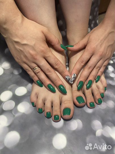 Маникюр,педикюр с покрытием гель лак