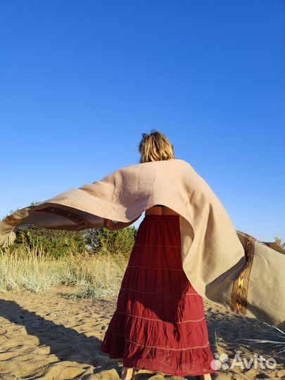 Платок палантин шерсть Гималаи новый ручная работа