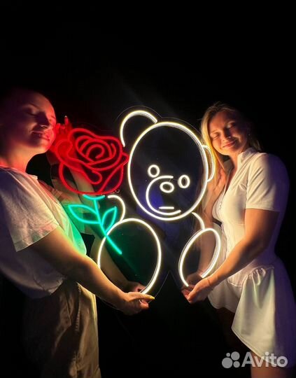 Неоновая вывеска неон вывески цветы цветочный