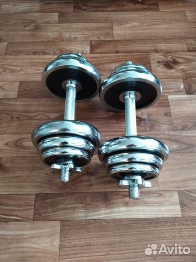 Гантели 21 кг Joerex хромированные разборные