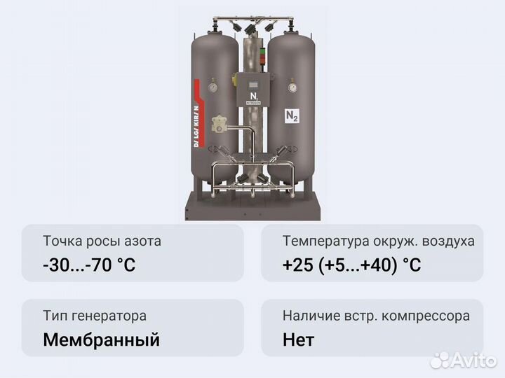 Адсорбционный генератор азота dalgakiran DGN 1700