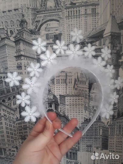 Ободок снежинки мелкие