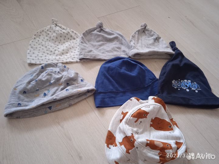 Шапки детские тонкие 6-18мес