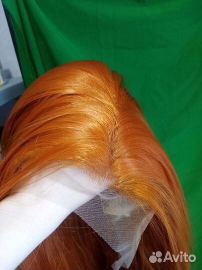 Новый женский парик рыжий лейсфронт на сетке