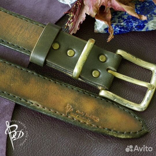 Модный, эксклюзивный ремень из буйвола. Handmade