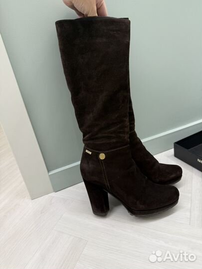 Зимние женские сапоги 38 натуральная замша италия