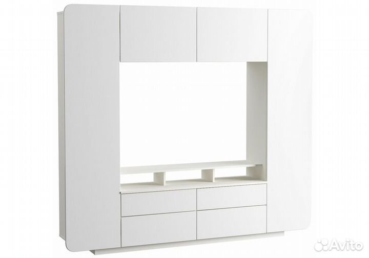 Готовые гостиные Румба белый - белый глянец