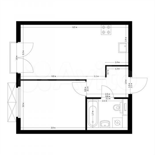 1-к. квартира, 39,8 м², 19/26 эт.