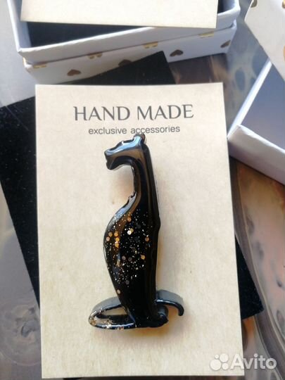 Брошь Багира (черная кошка)
