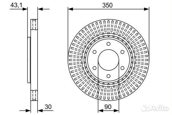 Диск тормозной передний для Инфинити QX56 2010-201