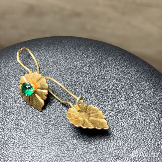 Серьги С Зеленым Камнем Сделано В СССР Ретро