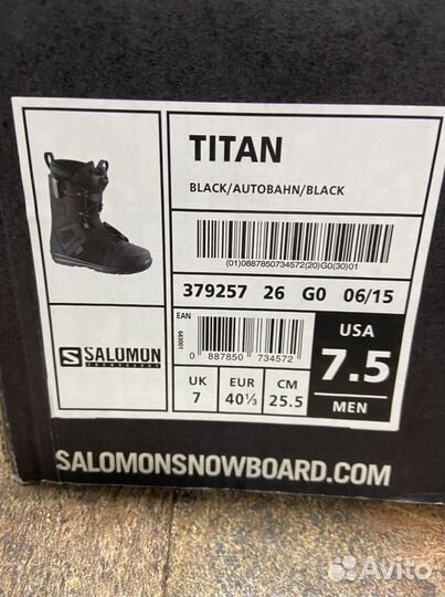 Сноубордические ботинки Salomon Titan