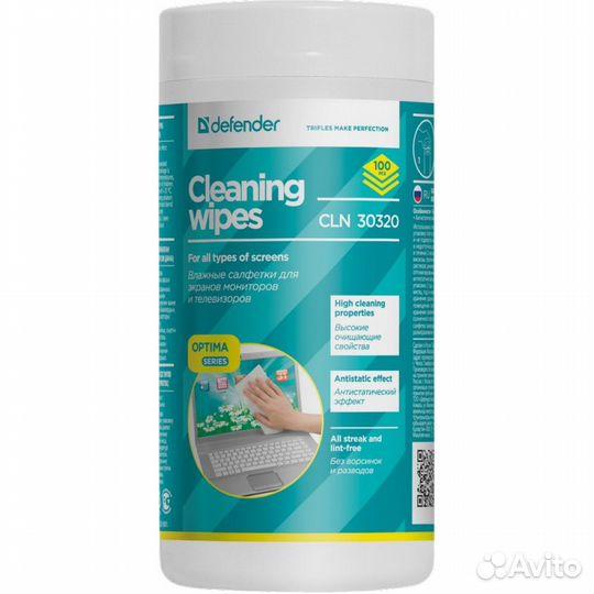 Салфетки для экранов CLN 30320 Optima 100шт туба