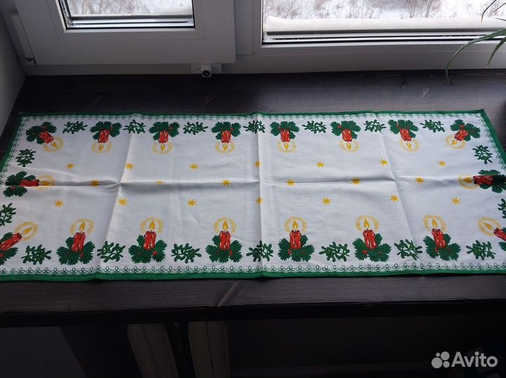 Скатерть дорожка Рождество для декора 90.5х37.8 см