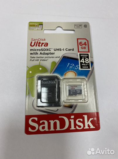 Карта памяти microsdxc с адаптером