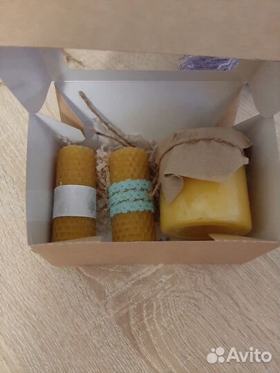 Набор бокс Мёд+Свечи из натурального воска