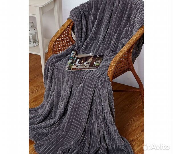 Плед GoodNight Велсофт Velvet 180х200, серый