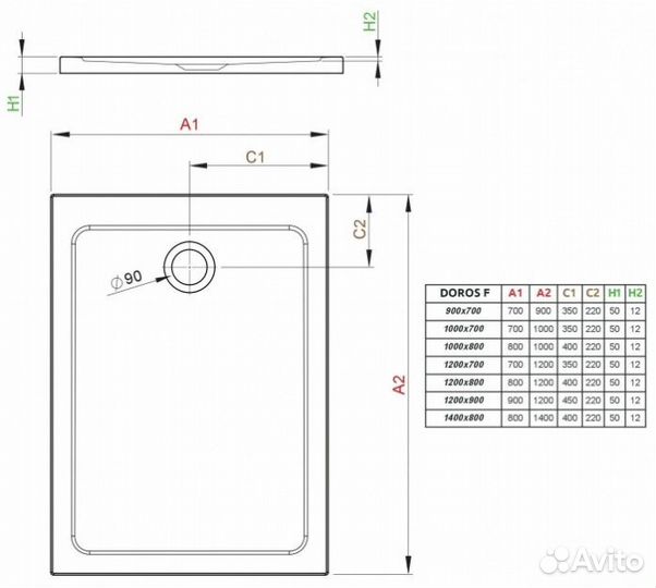 Душевой поддон Radaway Doros F 140x80