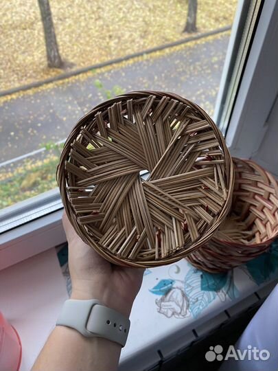 Кашпо плетеное d15, h10