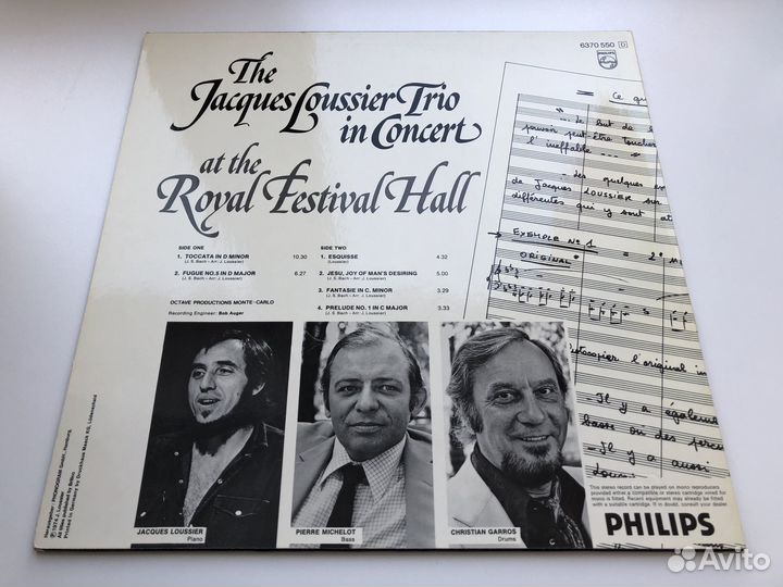 LP Jacques Loussier AT Royal Festival Hall (1974)