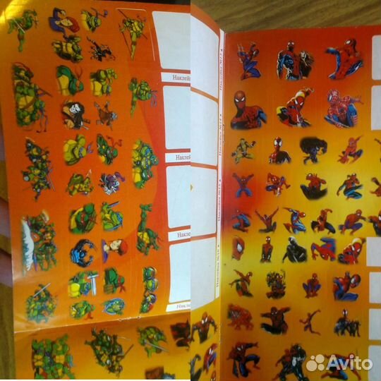 Редкие и старые наклейки Ниндзя,Тачки,паук,Морти