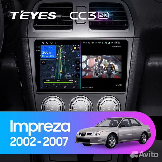 Магнитола Teyes CC3 2K 4/64 Subaru Impreza GD GG