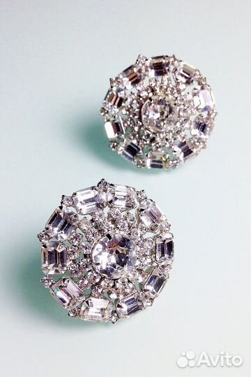 Вечерние клипсы Kramer кристаллы. США, 1940-60-е