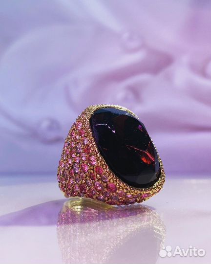 Kenneth Jay lane кольцо с аметистовым кристаллом