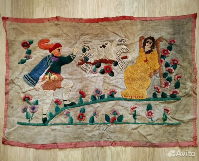 Настенный коврик вышивка 19 век