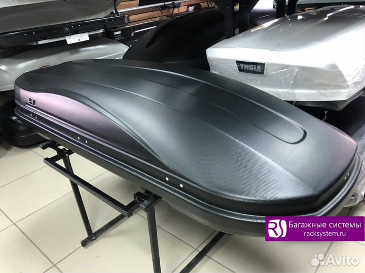 Бокс на крышу Магнум 420 карбон черный